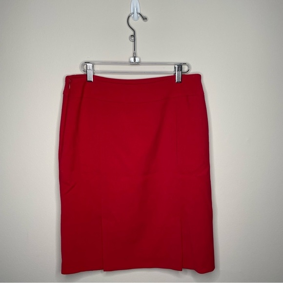 Tahari Arthur and Levine  ASL Knee Length Pencil Skirt Red  Size 6 - Picture 8 of 11